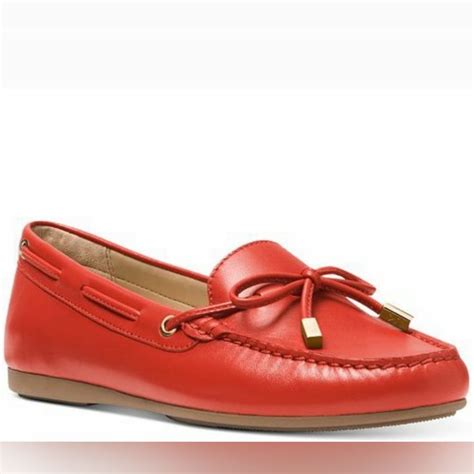 michael kors sutton moccasians bright red shoes|Sutton Leather Moccasin .